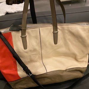 Luxury Tote, Large, Crossbody COACH / Tory Burch / Michael Kors colorblock style